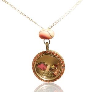MUSIC LOVER boutique charm circle locket pendant necklace + FREE CHARM EXTRAS!